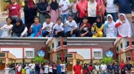 Kepala Dinas Pendidikan Kota Ternate Muchlis Djumadil Lepas Pelajar Tingkat SD dan SMP Ikut O2SN di Jakarta. (Rakyatmu)