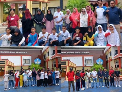 Kepala Dinas Pendidikan Kota Ternate Muchlis Djumadil Lepas Pelajar Tingkat SD dan SMP Ikut O2SN di Jakarta. (Rakyatmu)