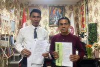 Mirjan Marsaoly (Kanan), Penasehat Hukum Tommy Budi Setiawan Ardi. (Rakyatmu)