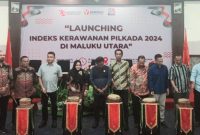 Launching Indeks Kerawanan Pilkada Tahun 2024 di Provinsi Maluku Utara. (Rakyatmu)
