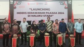 Launching Indeks Kerawanan Pilkada Tahun 2024 di Provinsi Maluku Utara. (Rakyatmu)
