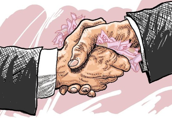 Ilustrasi Suap Uang. (Istimewa)