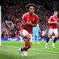 Joshua Zirkzee usai mencetak gol untuk Manchester United saat melawan Fulham. (Michael Regan/Getty Images)