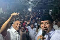 Bakal Calon Bupati dan Wakil Bupati Halmahera Tengah Elang-Rahim Bersama Tim Pemenangan Weda Timur dan Masyarakat. (Istimewa/Rakyatmu)