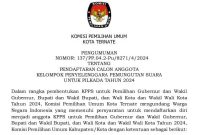 Pengumuman Pendaftaran Calon Anggota KPPS untuk Pilkada 2024. (Rakyatmu)