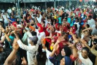 Pendukung Elang-Rahim di Desa Bobane Jaya, Kecamatan Patani Barat, Halmahera Tengah. (Rakyatmu)