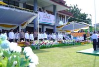 Ponpes Harisul Khairaat, Kelurahan Ome, Kota Tidore Kepulauan Menggelar Apel Hari Santri. (Rakyatmu)
