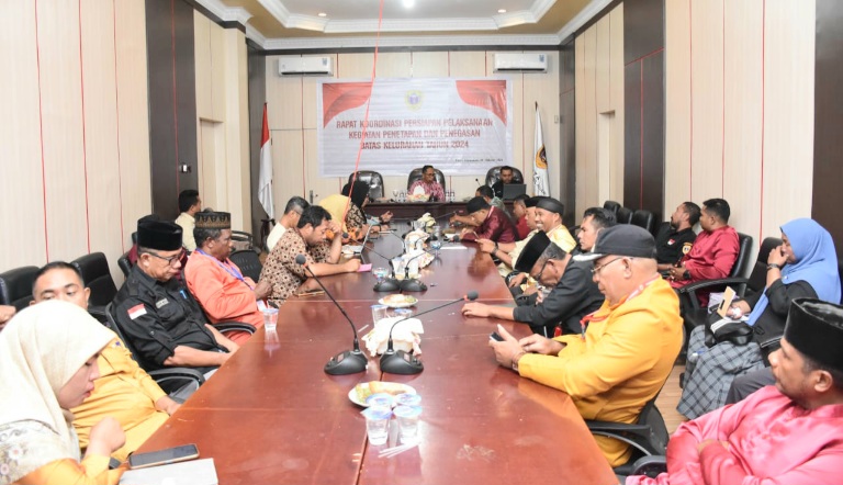 Rapat Koordinasi Persiapan Pelaksanaan Kegiatan Penetapan dan Penegasan Batas Kelurahan Tahun 2024. (Istimewa/Rakyatmu)