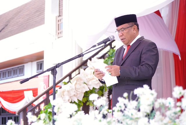 Upacara Peringatan Hari Sumpah Pemuda ke-96 tahun 2024 di Halaman Kantor Wali Kota Tidore Kepulauan. (Humas for Rakyatmu)