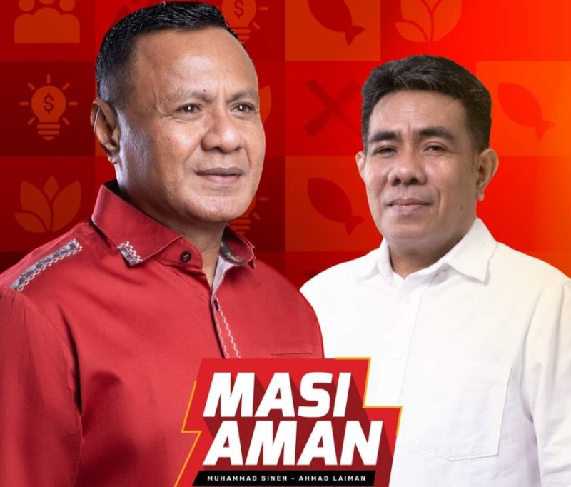 Paslon Wali Kota dan Wakil Wali Kota Tidore Kepulauan, Muhammad Sinen-Ahmad Laiman. (Istimewa)