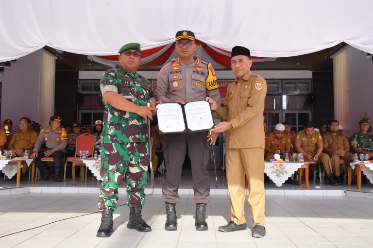 Pemerintah Kota Tidore Kepulauan bersama Polresta Tidore dan Kodim 1505/Tidore membangun kolaborasi untuk mendorong percepatan swasembada pangan. (Istimewa)