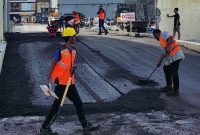 Pekerjaan Jalan Keluar untuk Kendaraan di Kawasan Pusat Kuliner Kota Rempah. (RM)