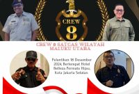 Korwil CREW 8 Satgas Maluku Utara Haris Drakel dan Sekretaris Sofyan Tamodehe. (Istimewa)
