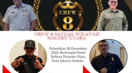 Korwil CREW 8 Satgas Maluku Utara Haris Drakel dan Sekretaris Sofyan Tamodehe. (Istimewa)