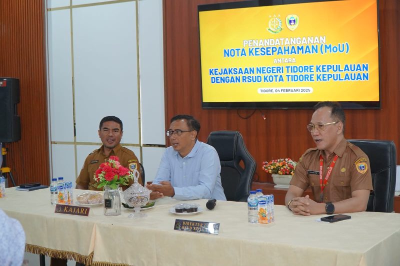 Kejari Tidore Kepulauan dan RSD Tidore melakukan pendatanganan nota kesepahaman  pendampingan hukum. (Istimewa)