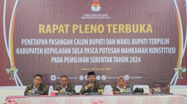 Rapat pleno penetapan calon Bupati dan Wakil Bupati pasca putusan MK pada Pilkada Tahun 2024. (Rakyatmu)