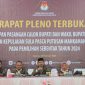 Rapat pleno penetapan calon Bupati dan Wakil Bupati pasca putusan MK pada Pilkada Tahun 2024. (Rakyatmu)