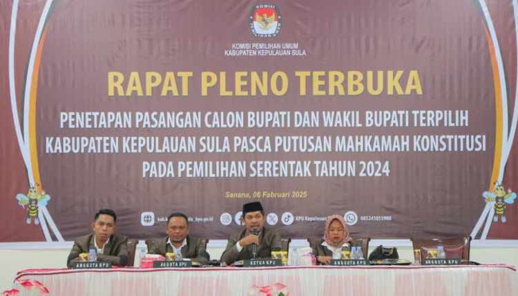 Rapat pleno penetapan calon Bupati dan Wakil Bupati pasca putusan MK pada Pilkada Tahun 2024. (Rakyatmu)