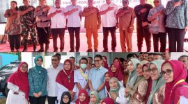 Menteri Kesehatan Budi Gunadi Sadikin Foto Bersama  Setelah Meletakkan Batu Pertama RSUD Bobong, Kabupaten Pulau Taliabu. (Rakyatmu))