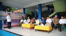 Sekda Kota Ternate, Rizal Marsaoly saat Memberikan Sambutan di di Gedung Observatorium Hilal Stasiun Geofisika Ternate. (Rakyatmu)