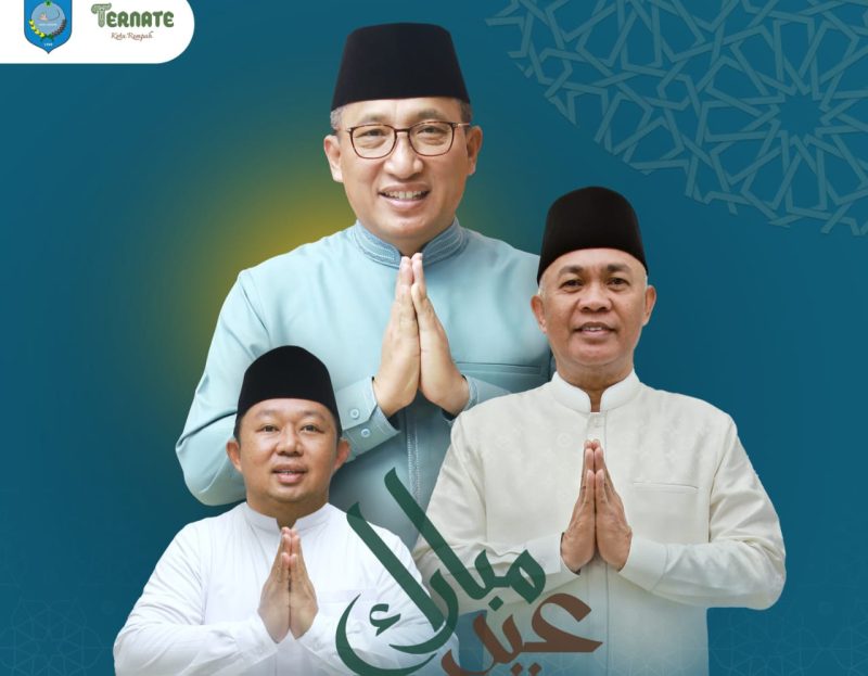 Wali Kota Ternate M. Tauhid Soleman, Wakil Wali Kota Ternate Nasri Abubakar, Sekda Kota Ternate Rizal Marsaoly. (Istimewa)