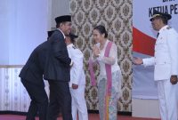Wakil Wali Kota Tidore Kepulauan, Ahmad Laiman saat menghadiri pelantikan Bupati dan Wakil Bupati Halmahera Utara. (Istimewa)