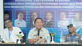 Workshop Penyusunan Regulasi Keterbukaan Akses Informasi dan Perlindungan Jurnalis serta Media dalam Mendorong Kesetaraan dan Keberlanjutan Indonesia Timur. (Dok. Rakyatmu)