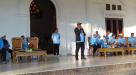 Sekda Kabupaten Kepulauan Sula, Muhlis Soamole saat menyampaikan sambutannya di ISDA. (Rakyatmu)