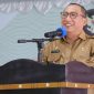 Wali Kota Ternate M. Tauhid Soleman saat Menyampaikan Sambutan di Musrenbang Kecamatan Pulau Ternate. (Rakyatmu)