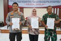 Bupati Kepulauan Sula Fifian Adeningsih Mus bersama Kapolres AKBP Kodrat Muh Hartanto dan Dandim Kodim 1510 Sula Letkol Inf. Efran Tri Hernowo. (Dok. Kominfo)