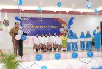 Sekda Kota Ternate saat Menyampaikan Sambutan di HUT IGTKI-PGRI. (Istimewa/Rakyatmu)