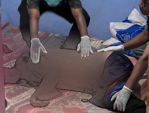 Mayat seorang mahasiswa saat ditemukan. (Rakyatmu/Istimewa)
