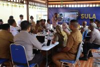 Pemda Kepulauan Sula Bersama TNI/Polri Gelar Rapat Persiapan Kedatangan Menkes RI. (Rakyatmu)