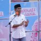 Wakil Wali Kota Tidore Kepulauan Ahmad Laiman saat memberikan sambutan sekaligus membuka event Tiba-Tiba Ramadhan. (Istimewa)