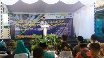 Wali Kota Ternate M. Tauhid Soleman saat Memberi Sambutan Dies Natalis FKUI ke-75 di RSUD Kota Ternate. (Ongky for Rakyatmu) 