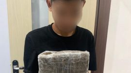 Mahasiswa di Kota Ternate, berinisial AU (23) diamankan polisi  atas kasus dugaan peredaran narkotika jenis ganja. (Rakyatmu)
