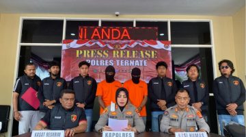 Konferensi Pers Polres Ternate Terkait Dugaan Kasus Pencurian 4 Unit Sepeda Motor. (Rakyatmu)