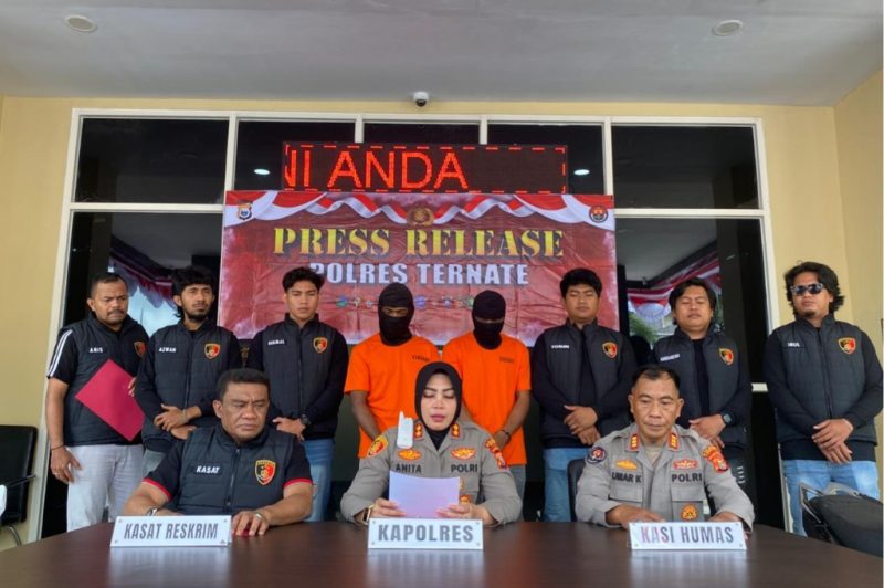 Konferensi Pers Polres Ternate Terkait Dugaan Kasus Pencurian 4 Unit Sepeda Motor. (Rakyatmu)