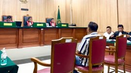 Suasana Sidang Lanjutan Kasus Dugaan BTT Kepulauan Sula di Pengadilan Negeri Ternate. (Rakyatmu)