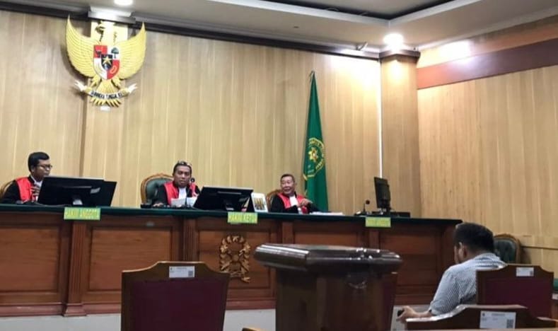Suasana Sidang Lanjutan Kasus BTT Kepulauan Sula di Pengadilan Negeri Ternate. (Rakyatmu)