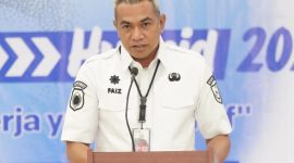 Plt Kepala Disnaker Kota Ternate, Faizal Badaruddin saat Menyampaikan Laporannya di Pembukaan Job Fair