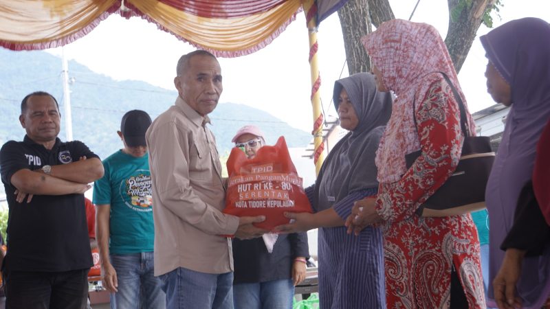 Memperingati HUT ke-80 RI, Pemerintah Kota Tidore Kepulauan menggelar Gerakan Pangan Murah (GPM) secara serentak. (Istimewa)