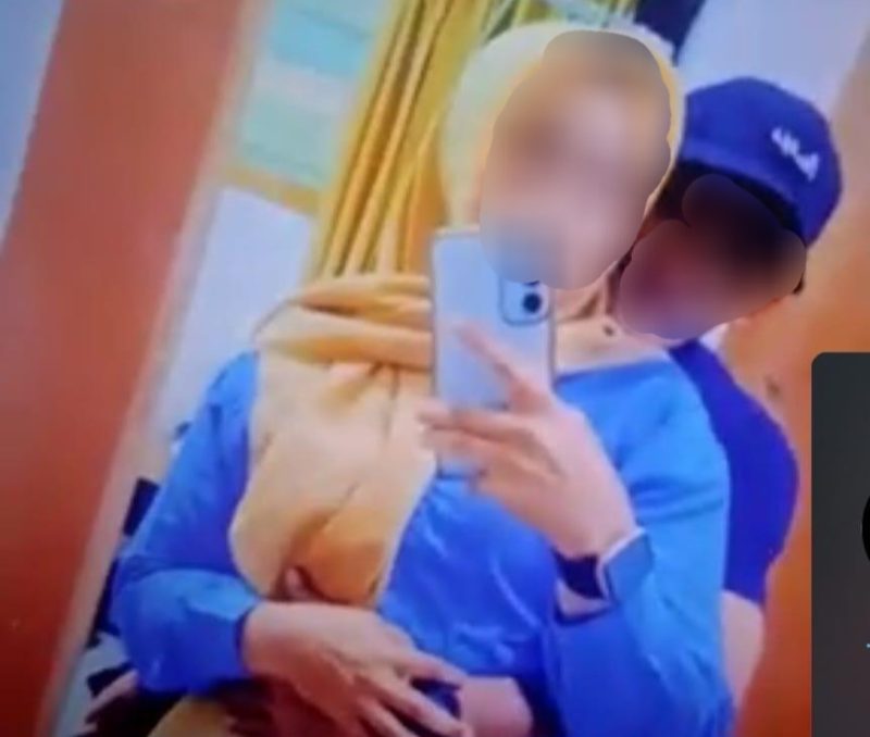 Foto Oknum Polisi Berinisial Aipda SS dan Selingkuhannya Berinisial SA. (Istimewa/Rakyatmu)