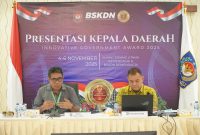 Wakil Wali Kota Tidore Kepulauan, Ahmad Laiman mempresentasikan dua inovasi yang mengantarkan Tidore masuk dalam nominator kota inovasi. (Istimewa)