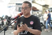 Kepala DPPKB Kota Ternate, Rajman Makka saat Membacakan Laporannya pada Peluncuran Program Genting 
