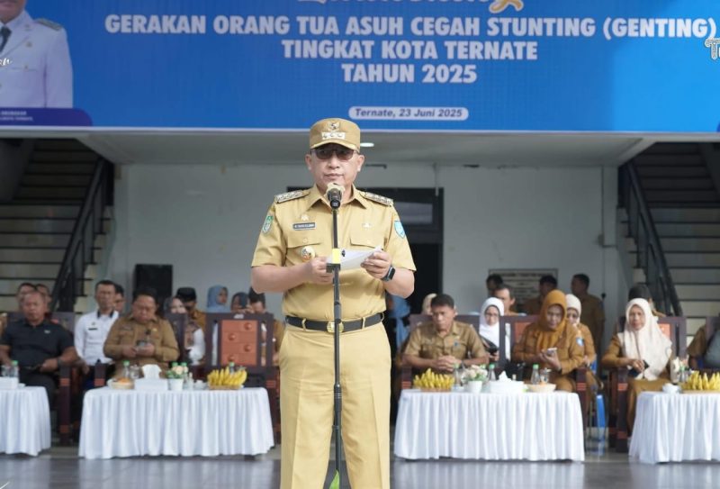 Wali Kota Ternate saat Memberikan Sambutan pada Acara Peluncuran Program Genting