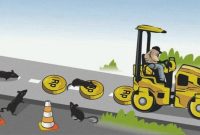 Ilustrasi Proyek Jalan Fiktif. (Istimewa)