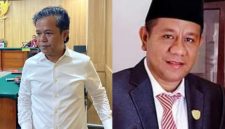 Tersangka Korupsi BTT Kepulauan Sula Andi Muhammad Khairul Akbar alias Puang (Kanan) dan Lasidi Leko (Kiri). (RakyatMu)