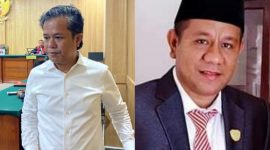 Tersangka Korupsi BTT Kepulauan Sula Andi Muhammad Khairul Akbar alias Puang (Kanan) dan Lasidi Leko (Kiri). (RakyatMu)