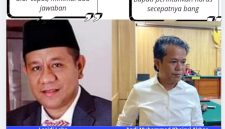 Tersangka Kasus Korupsi BTT Kepulauan Sula, Lasidi Leko dan Andi Muhammad Khairul Akbar. (RakyatMu)